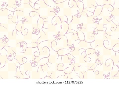 Seamless pattern. Cats