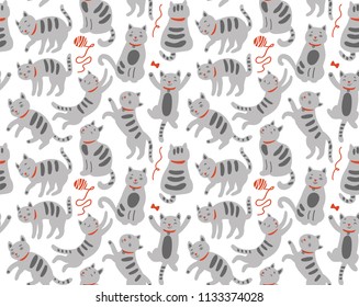 Seamless pattern with cats