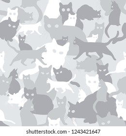 Seamless pattern with cats