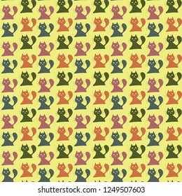 seamless pattern with cats