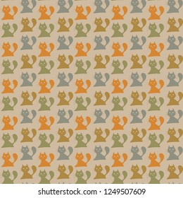 seamless pattern with cats