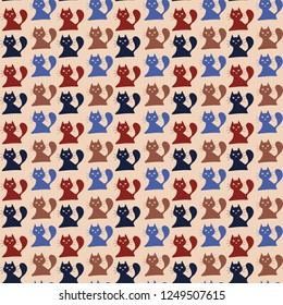 seamless pattern with cats