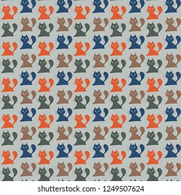 seamless pattern with cats