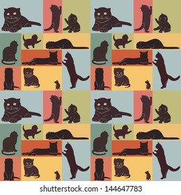 Seamless pattern with cats.