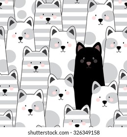 Seamless pattern with cats