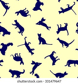 Seamless pattern with cats