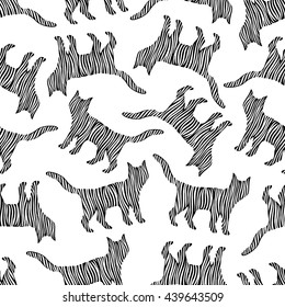 Seamless pattern with cats.