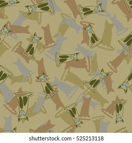 Seamless pattern of the cats.