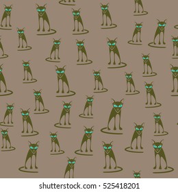 Seamless pattern with cats.