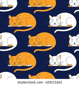 Seamless pattern with cats