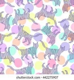 Seamless pattern with cats. Animal background.