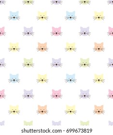 Seamless pattern with cats.  Cartoon cats background. Good for  wallpaper, design for fabric and decor. 