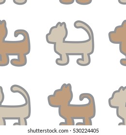 Seamless pattern. Cats and dogs.