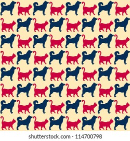 Seamless pattern. Cats and dogs. Can be used for textile, website background, book cover, packaging.