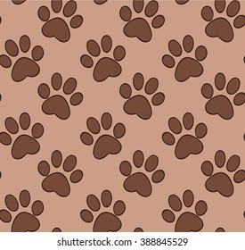 Seamless pattern with cat's and dog's paw for your creativity