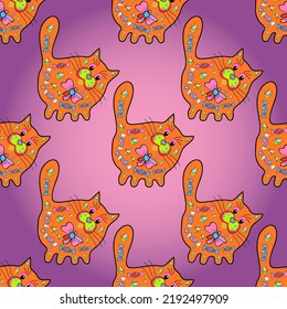 Seamless pattern  Cats