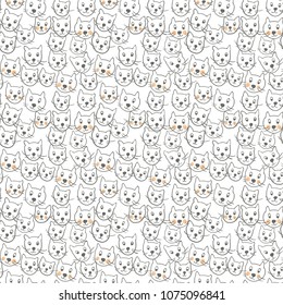 Seamless pattern with cats. Kitties