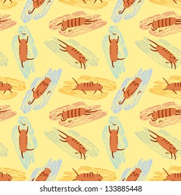 Seamless pattern with cats on a background mat