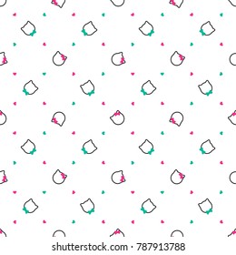 Seamless pattern with cats symbols