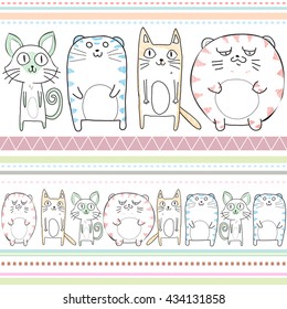 Seamless pattern of cats use as background, wallpaper, card and wrap paper