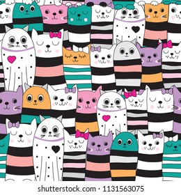 seamless pattern with cats vector illustration