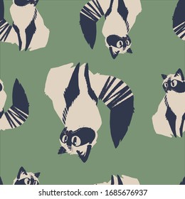 Seamless pattern with cats, well suited for decoration of office and notebooks.