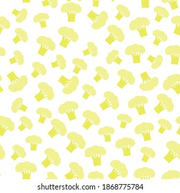 Seamless pattern with cauliflower, isolated on white background trend of the season. Can be used for Gift wrap fabrics, wallpapers, food packaging. Vector
