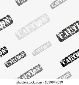 seamless pattern with caution sign