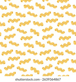 Seamless pattern with cavatappi pasta. Minimal italian mediterranean food background. Macaroni pasta illustration. Fabric textile print. Surface cover design.