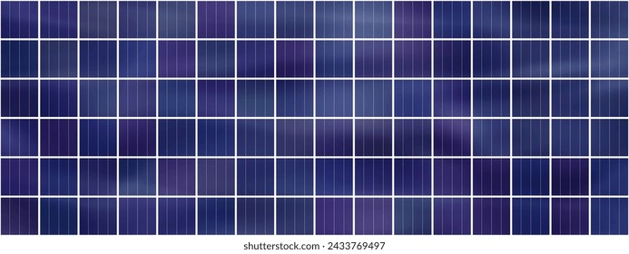 Seamless pattern with cellular texture of polycrystalline solar panels. Battery as part of a power plant for autonomous or backup energy supply. Vector bg with gradient mesh