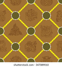 Seamless pattern with Celtic art and ethnic ornaments for your design