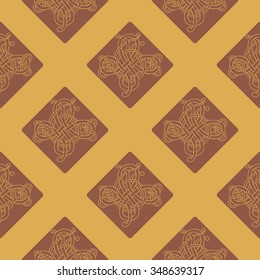 Seamless pattern with Celtic art and ethnic ornaments for your design