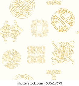 seamless pattern with Celtic ethnic ornaments 