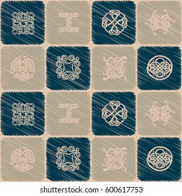 seamless pattern with Celtic ethnic ornaments 