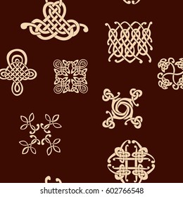 seamless pattern with Celtic ethnic ornaments