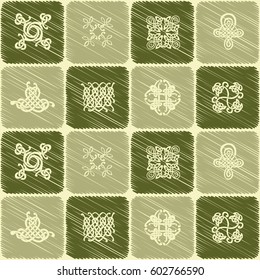 seamless pattern with Celtic ethnic ornaments