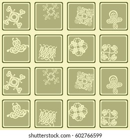 seamless pattern with Celtic ethnic ornaments
