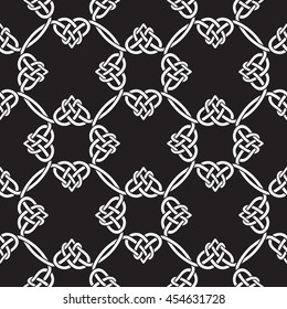 Seamless pattern in the Celtic style. Vector black and white ornament.