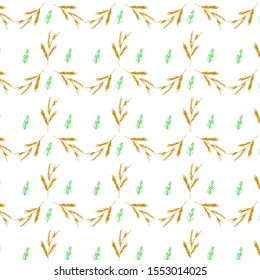 Seamless pattern with cereal, plant. Vector illustration. Design for textile, fabric, card,poster, wrapping paper, card, kids.