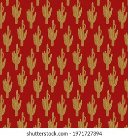 Seamless pattern with cereus cactus