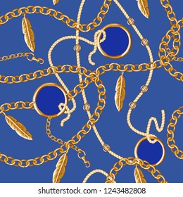 Seamless pattern with chain for fabric design.