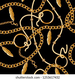 Seamless pattern with chain for fabric design.
