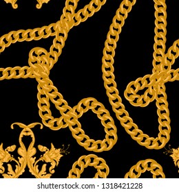 Seamless pattern with chain for fabric design.