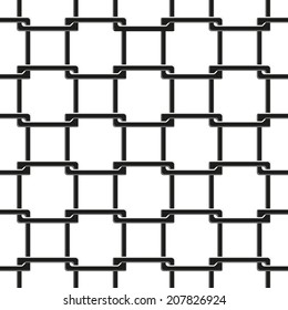 seamless pattern of chain fence on white background, vector