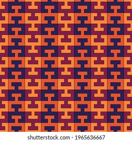 Seamless pattern. Chaine Femme tiles ornament. Oriental traditional ornamentation. Repeated sign shapes. Ancient mosaic wallpaper. Ethnic motif. Geometric digital paper. Textile print. Vector.