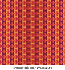 Seamless pattern. Chaine Femme tiles ornament. Oriental traditional ornamentation. Ancient mosaic wallpaper. Ethnic motif. Repeated sign shapes. Geometric digital paper. Textile print. Vector work.