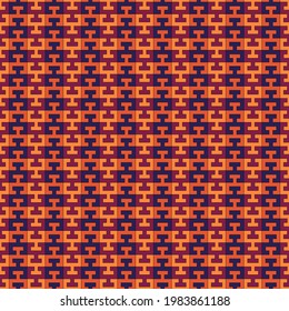 Seamless pattern. Chaine Femme tiles ornament. Oriental traditional ornamentation. Repeated sign shapes. Ancient mosaic wallpaper. Ethnic motif. Geometric digital paper. Textile print. Vector work.
