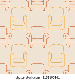 Seamless pattern with chair icons for your design