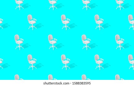 Seamless pattern of chairs with shadows on the floor. Vector background.