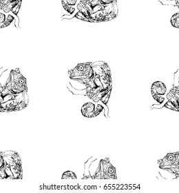 Seamless pattern with chameleon.